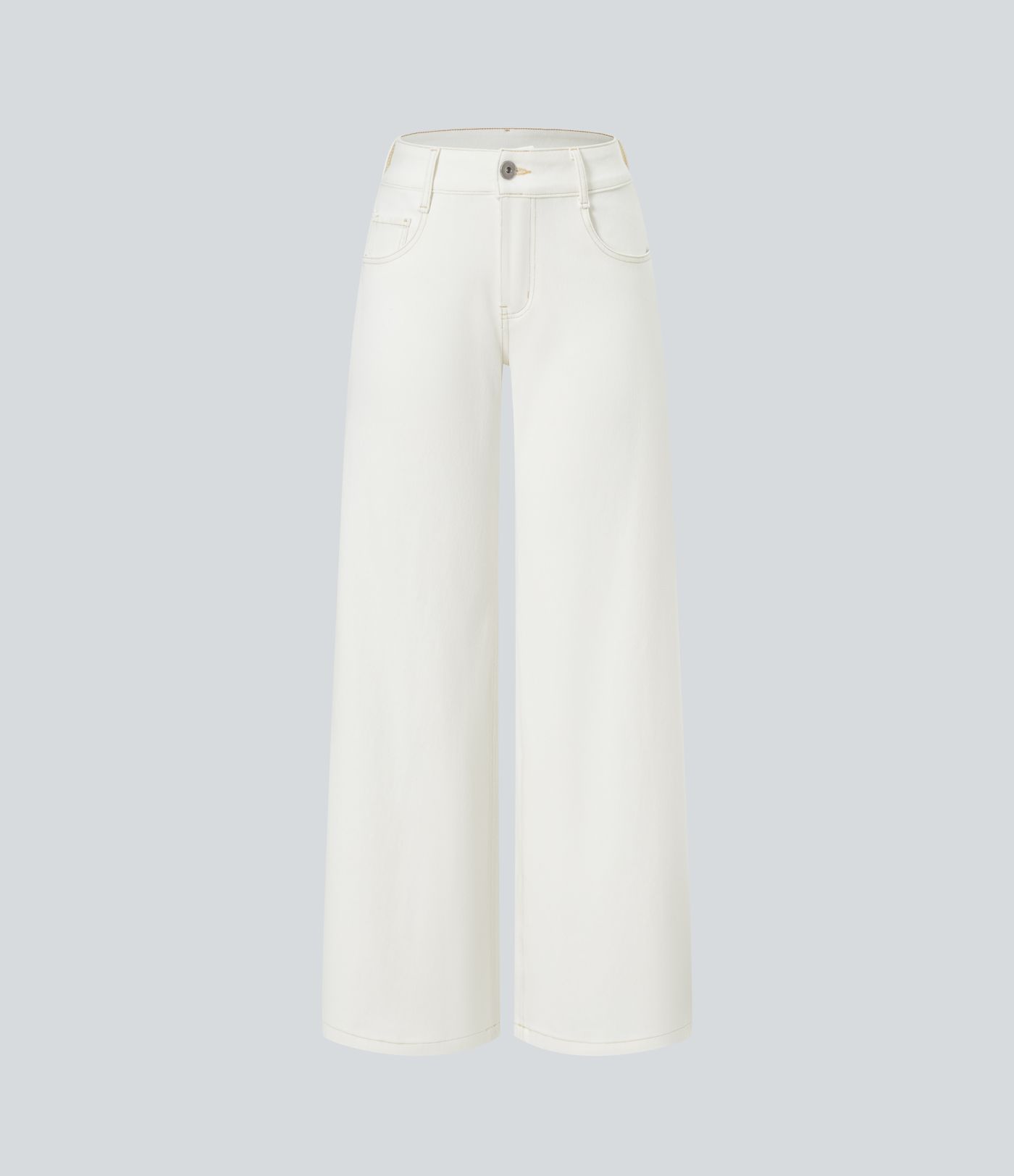 Halara Flex™ Low Rise Zipper Pockets Washed Baggy Wide Leg Casual Jeans