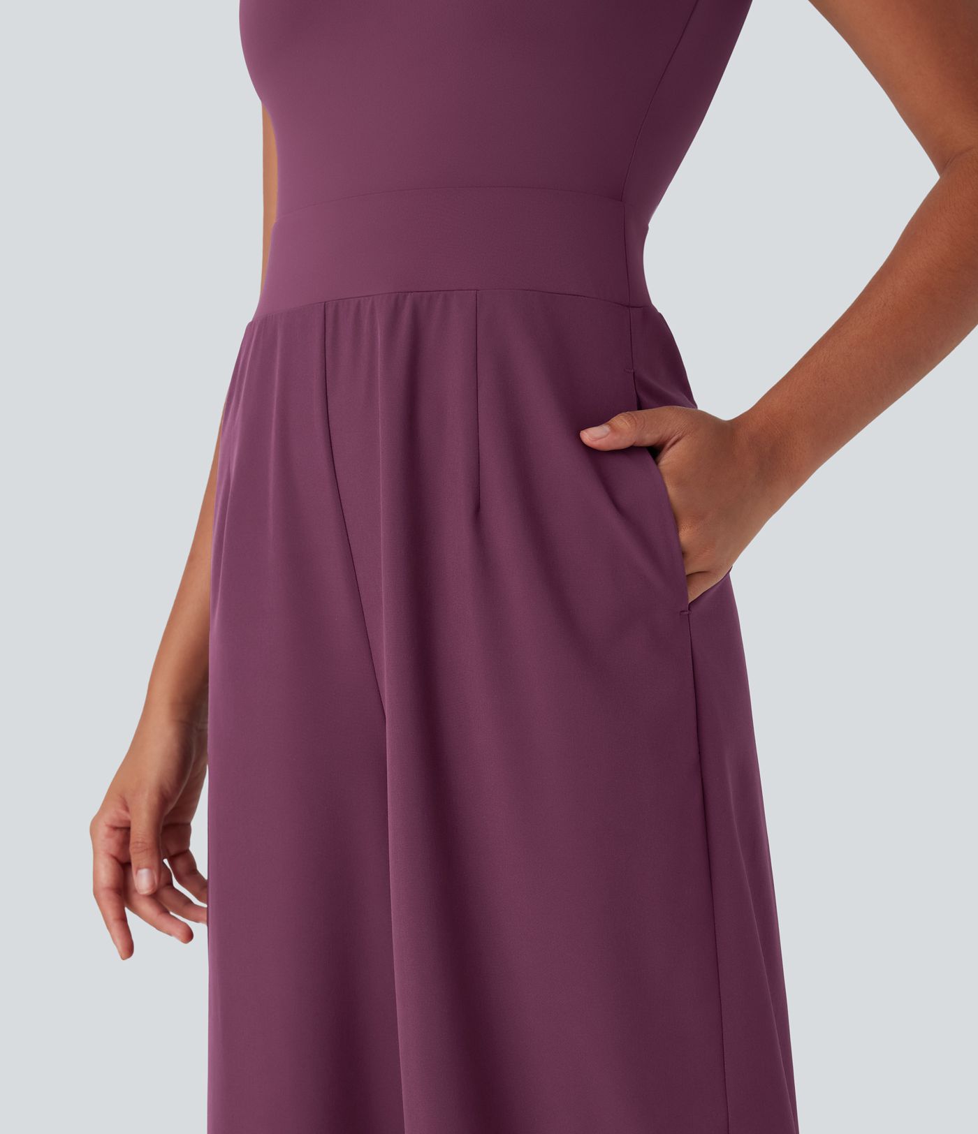 Breezeful™ One Shoulder Quick Dry Jumpsuit with Pockets