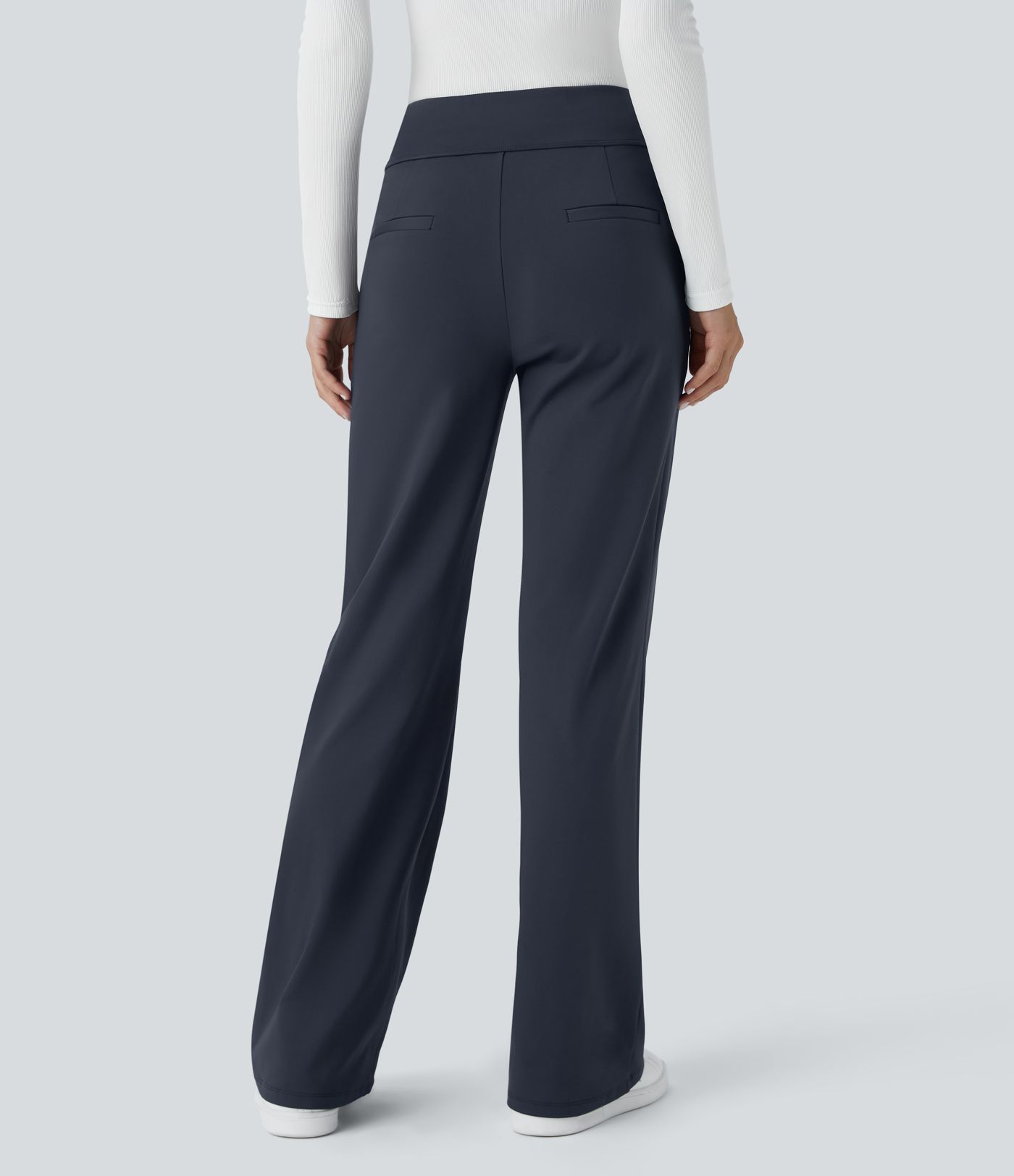 Pantalon tailleur évasé taille moyenne Halara Flex™ DayStretch avec zip latéral et poches