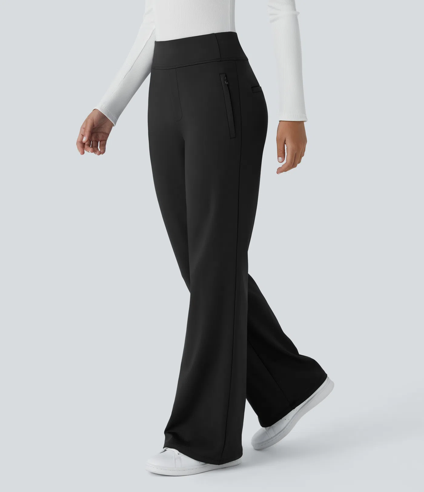 Halara Flex™ High Waisted Side Zipper Pocket Work Flare Pants