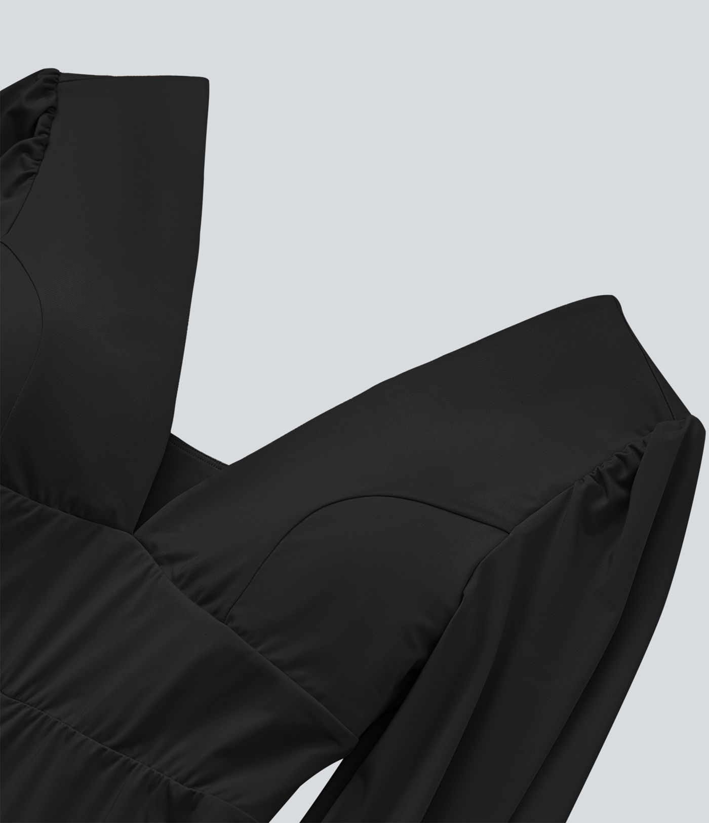 V Neck Puff Long Sleeve Casual Jumpsuit