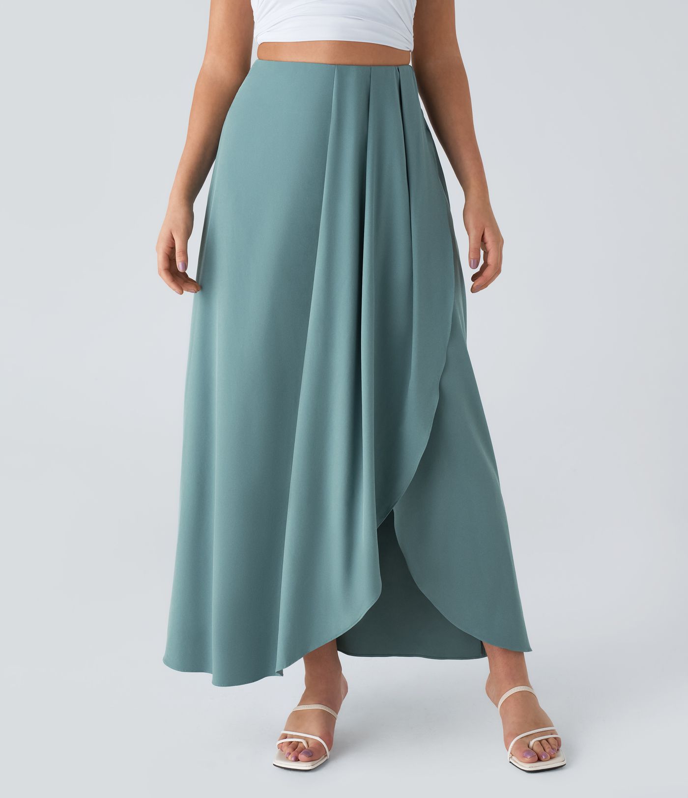 Breezeful™ High Waisted Side Pocket Split Flowy Quick Dry Maxi Resort Skirt