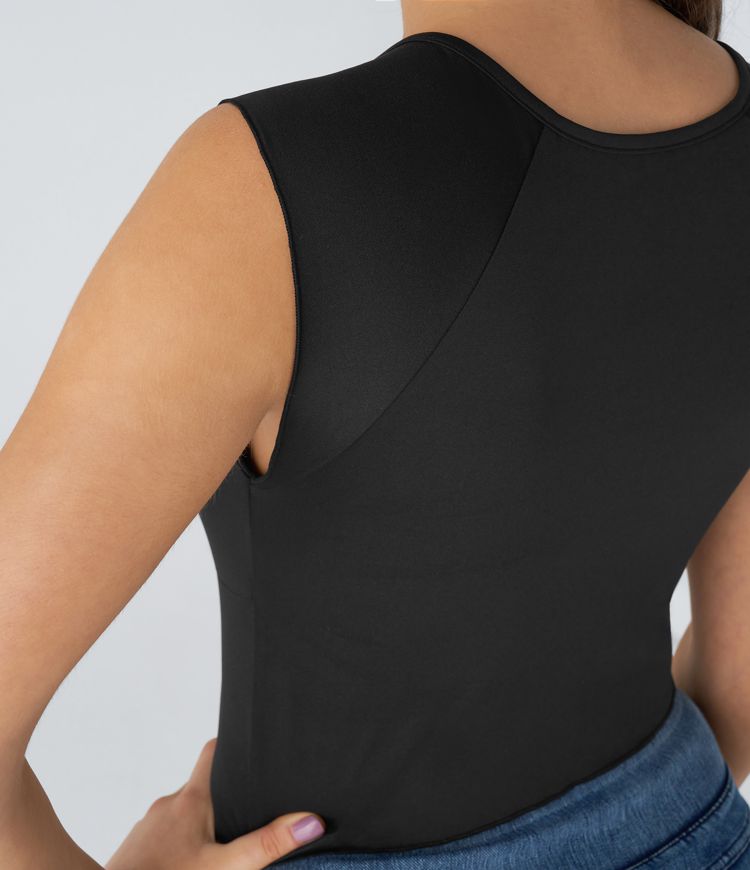 Ruched Split Cropped Casual Top