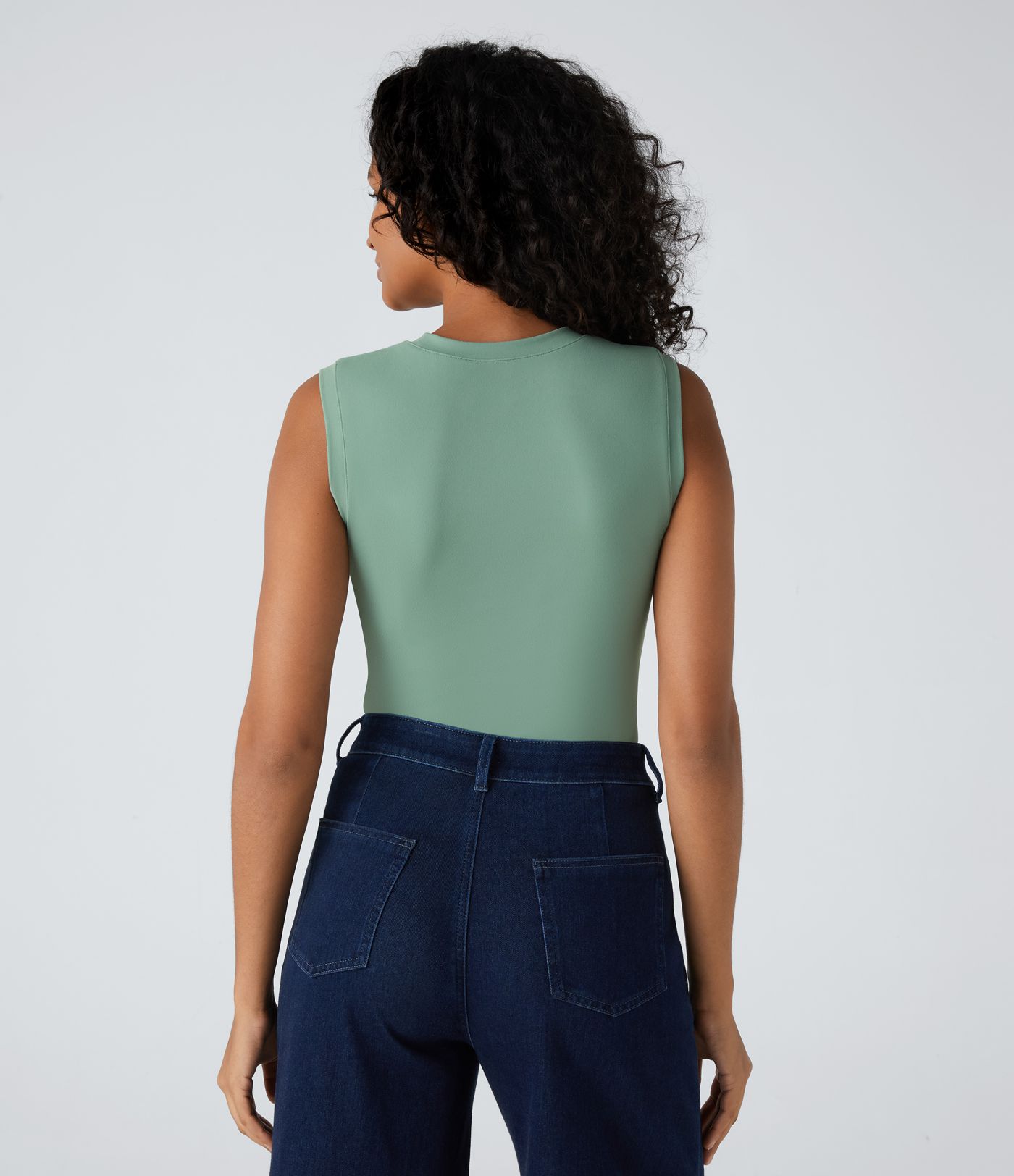 Round Neck Plain Skinny Casual Tank Top