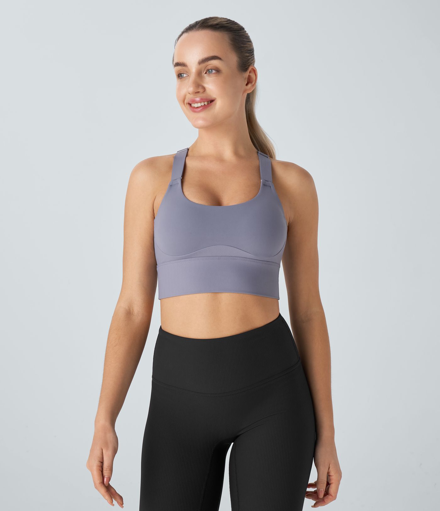 Halara UltraSculpt™ U Neck Adjustable Strap Backless Crisscross Workout Tank Vest Top