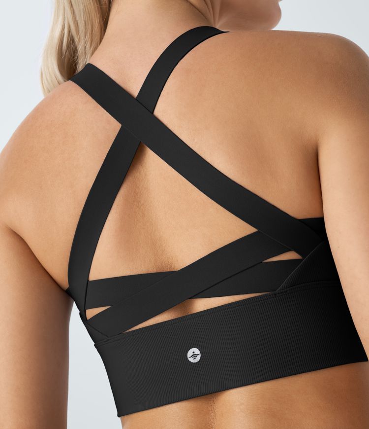 Halara UltraSculpt™ Débardeur de Sport à Col en U Bretelles Ajustables Dos Nu et Croisé