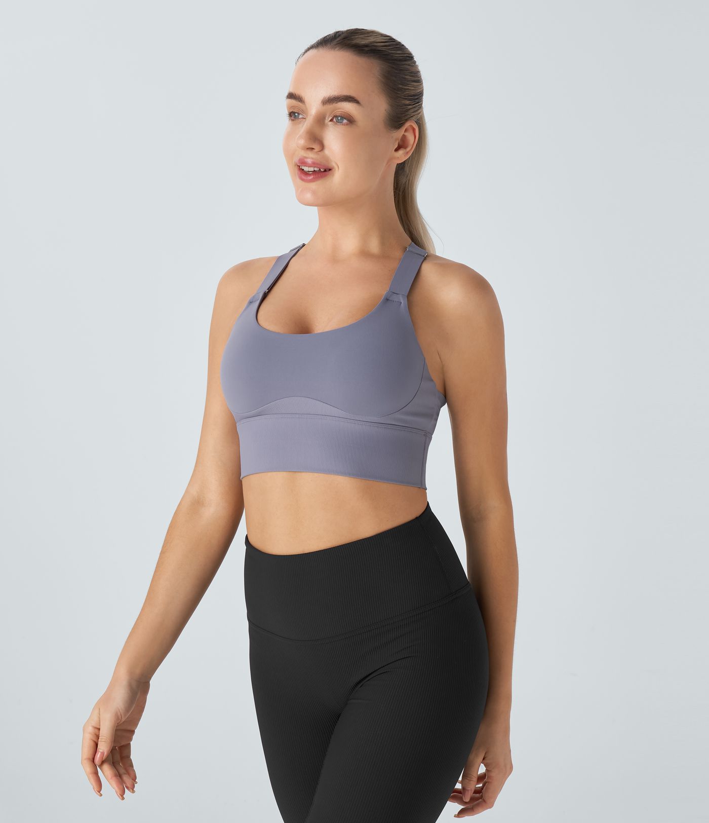 Halara UltraSculpt™ U Neck Adjustable Strap Backless Crisscross Workout Tank Vest Top