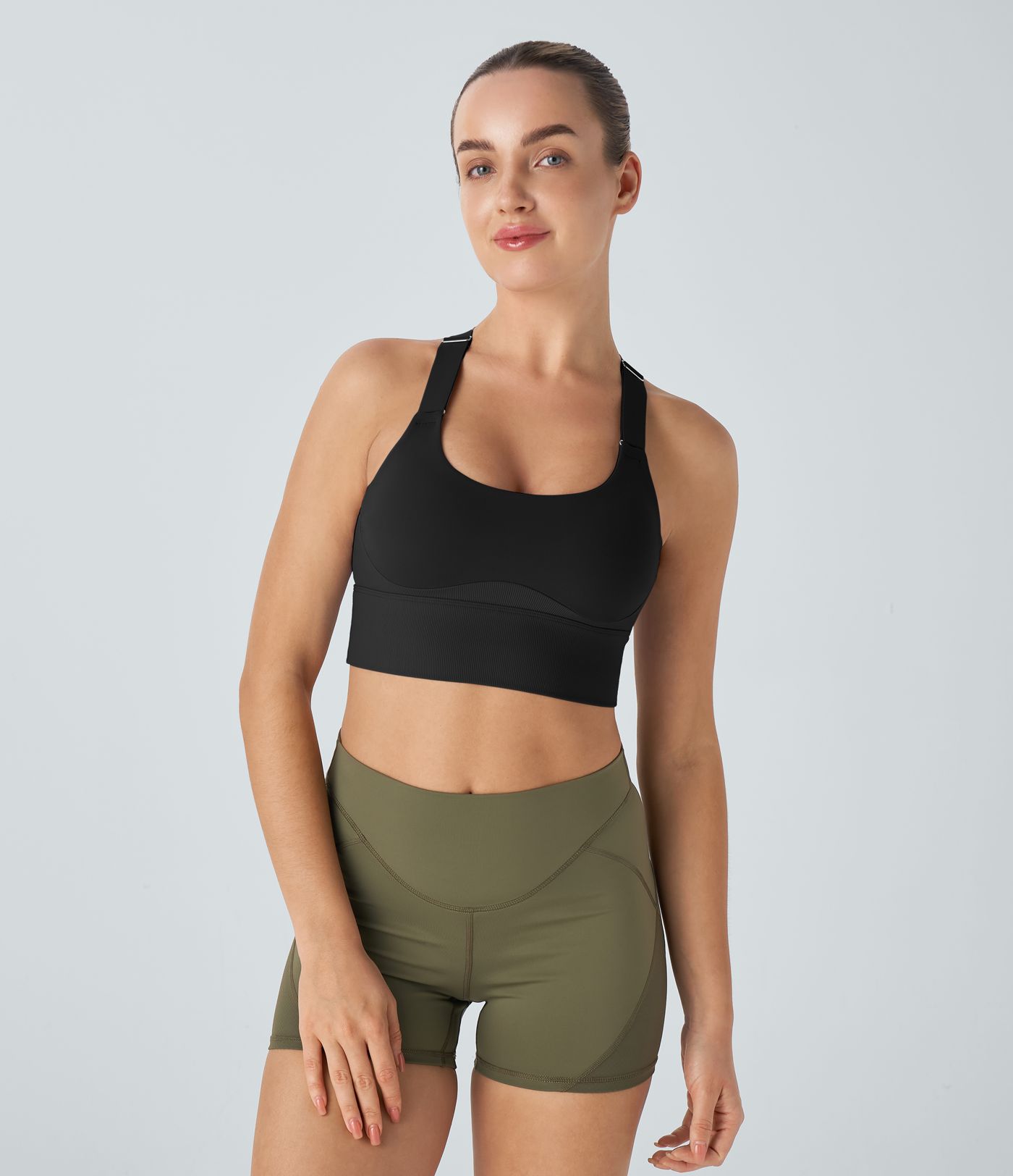 Camiseta sin mangas Halara UltraSculpt™ entrenamiento cruzada sin espalda correa ajustable cuello U