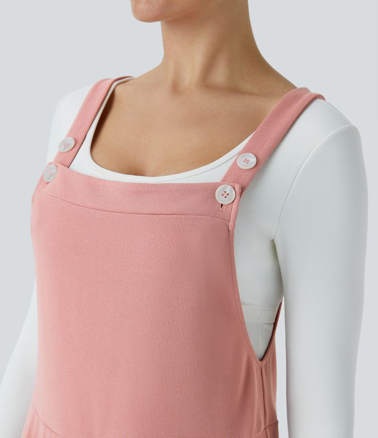 Mono gofre dobladillo curvado bolsillo lateral plisado correa ajustable