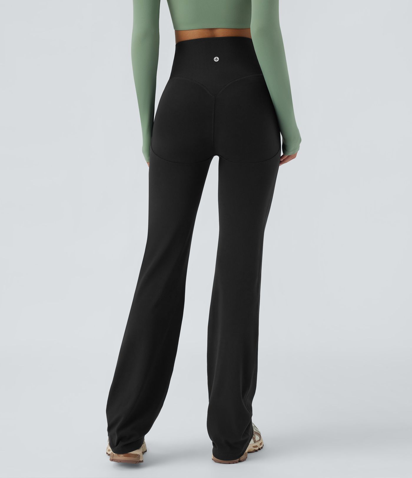 SoCinched Ribbed Yoga Leggings with High Waist, Tummy Control, and Bootcut