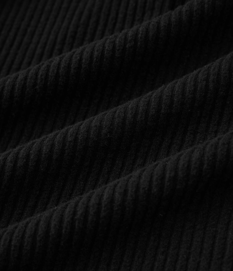 Ribbed Knit Hooded Long Sleeve Split Casual Sweatshirt