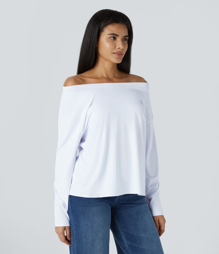 Blusa manga larga sin hombro