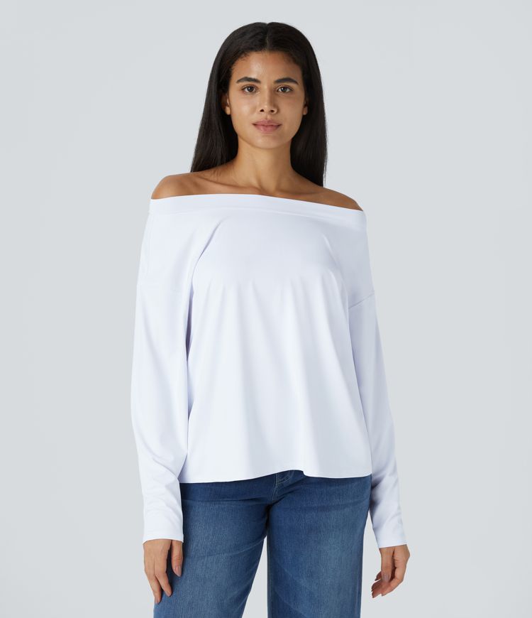 Blusa manga larga sin hombro