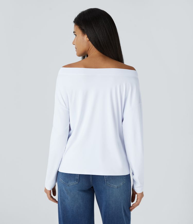 Blusa manga larga sin hombro