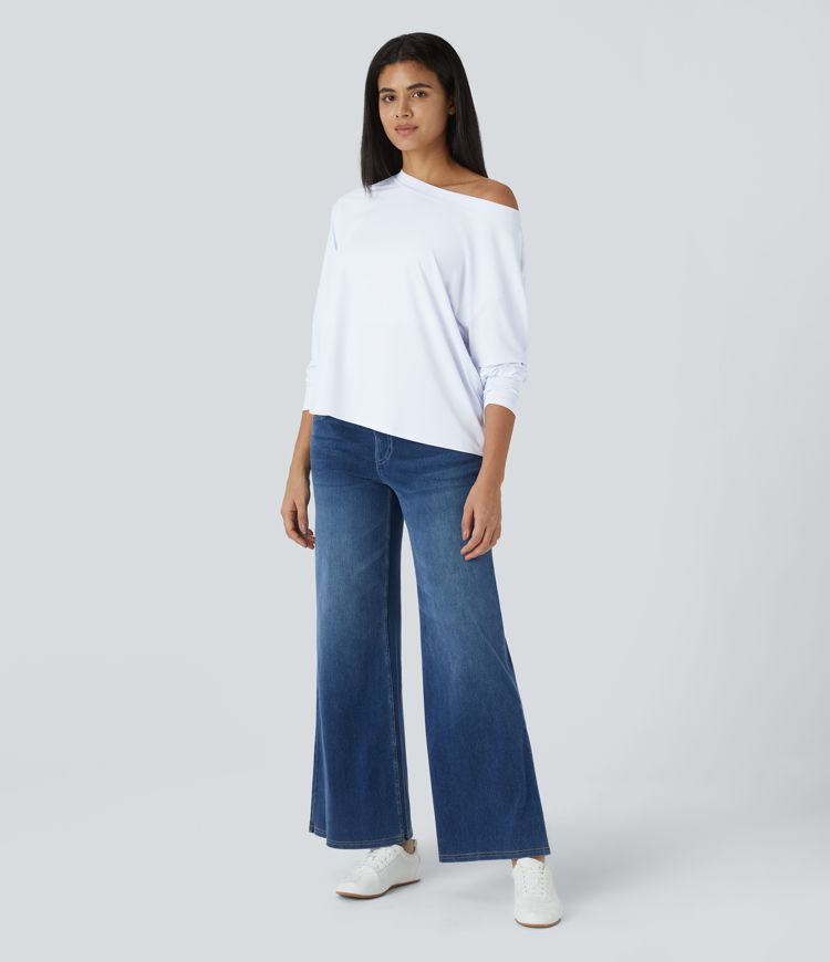 Blusa manga larga sin hombro