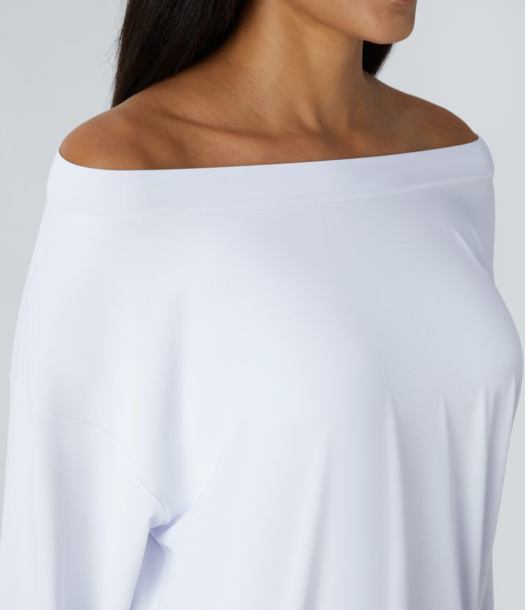 Blusa manga larga sin hombro