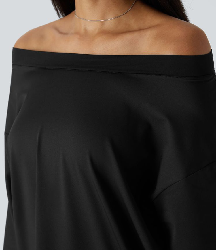 Off Shoulder Long Sleeve Casual Top