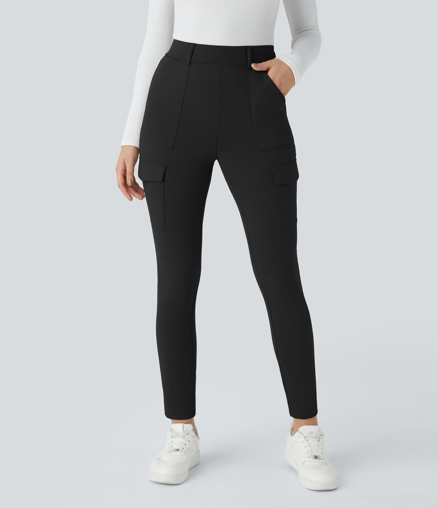 Pantalon cargo ajusté tailleur taille haute Halara Flex™ DayStretch avec poches