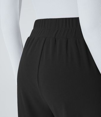 Halara Flex™ High Waisted Wide Waistband Pocket Wide Leg Waffle Work Pants