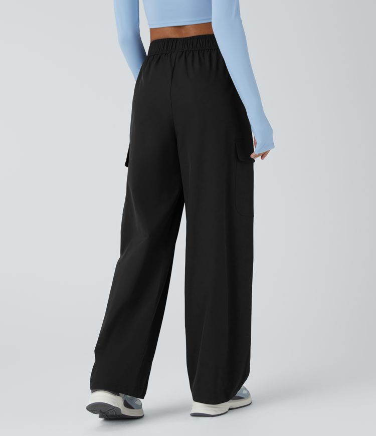 Water Repellent Wear-Resistant High Waisted Multiple Pockets Camping Cargo Trousers