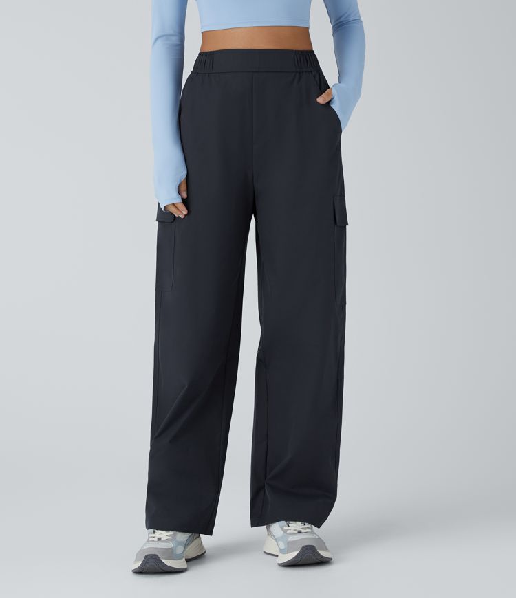 Water Repellent Wear-Resistant High Waisted Pockets Camping Cargo Pants