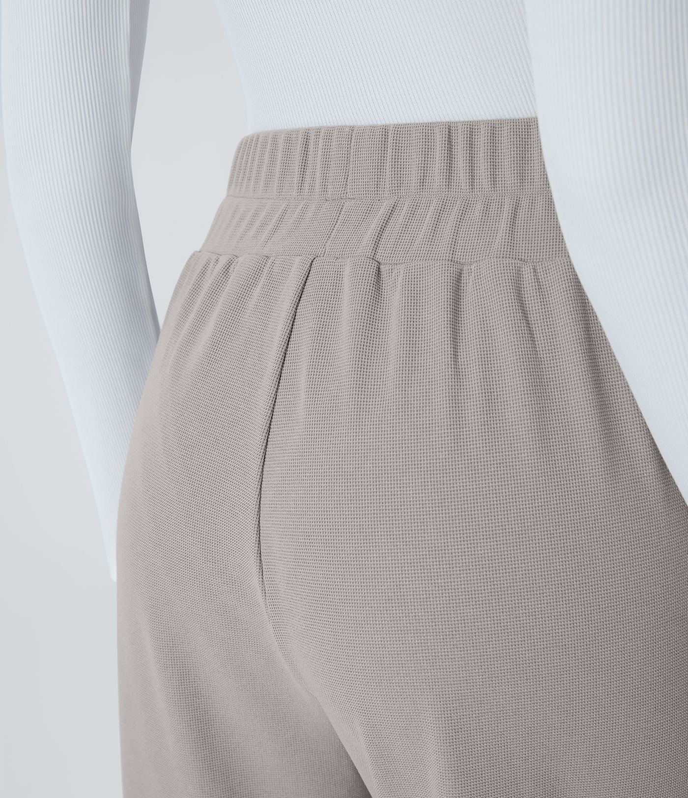 Halara Flex™ High Waisted Wide Waistband Pocket Wide Leg Waffle Work Trousers 