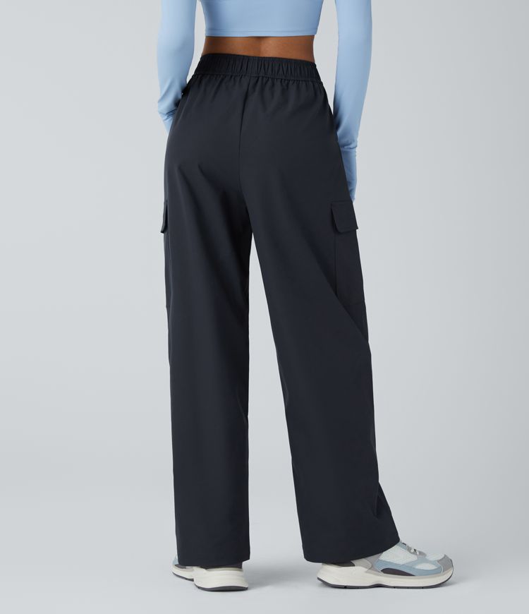 Water Repellent Wear-Resistant High Waisted Pockets Camping Cargo Pants