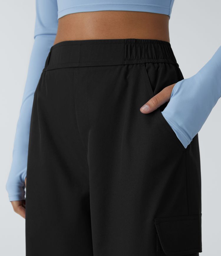 Water Repellent Wear-Resistant High Waisted Multiple Pockets Camping Cargo Trousers