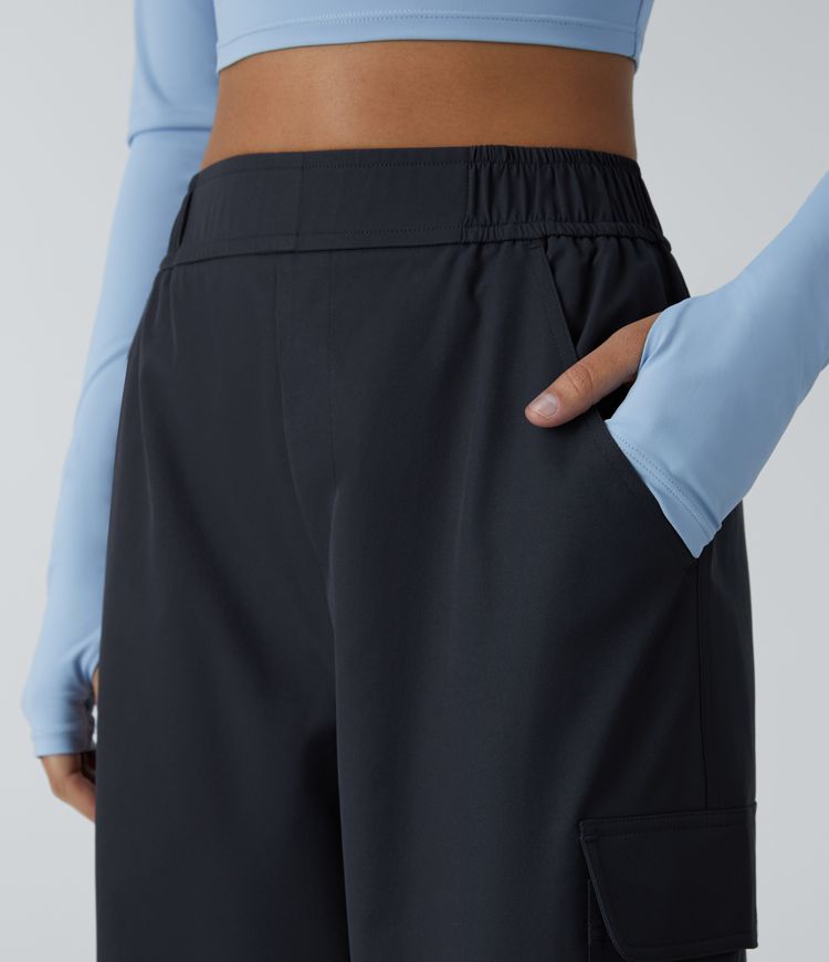 Water Repellent Wear-Resistant High Waisted Pockets Camping Cargo Pants