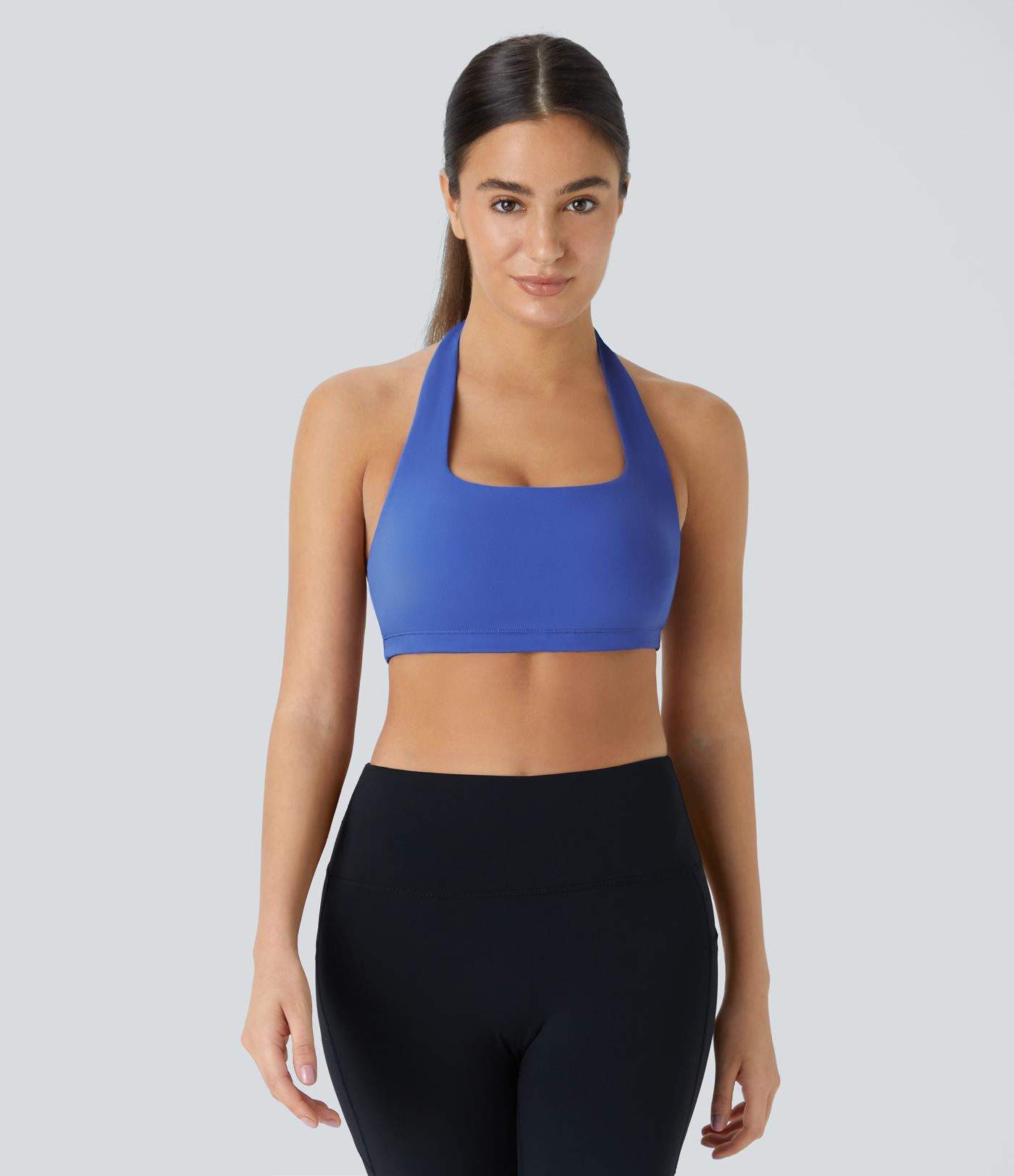 SoftlyZero™ Plush Low Support Halter G-Hook Yoga Sports Bra