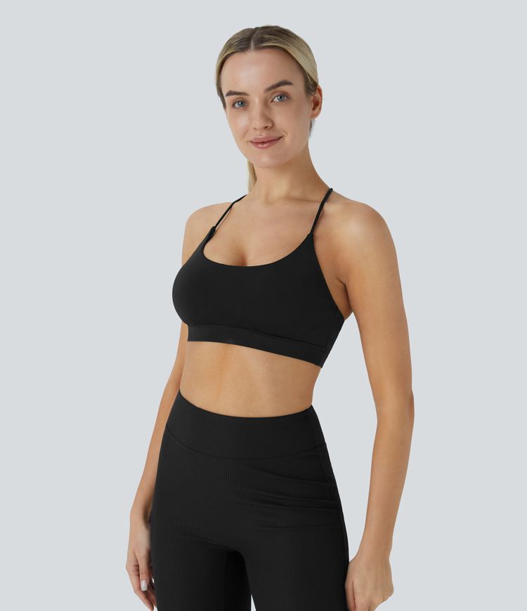 Low Support U Neck Crisscross Backless Yoga Sports Bra