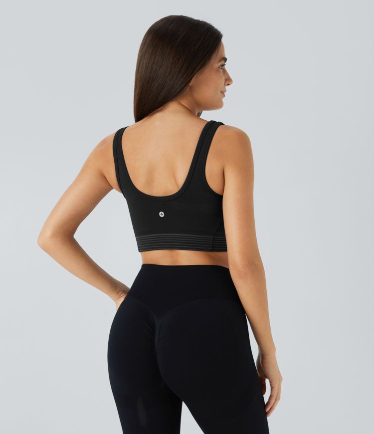 SpeedWave™ brassière de sport à maintien moyen, encolure en U, rayée et à séchage rapide