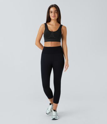 SpeedWave™ brassière de sport à maintien moyen, encolure en U, rayée et à séchage rapide