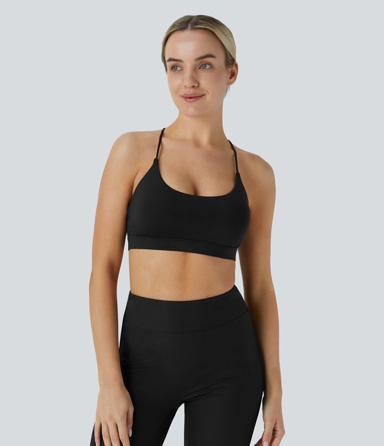 Low Support U Neck Crisscross Backless Yoga Sports Bra