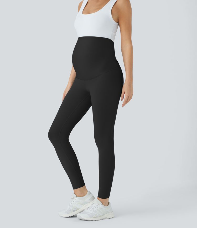 SoftlyZero™ Super High Waisted Maternity Yoga 7/8 Leggings-UPF50+