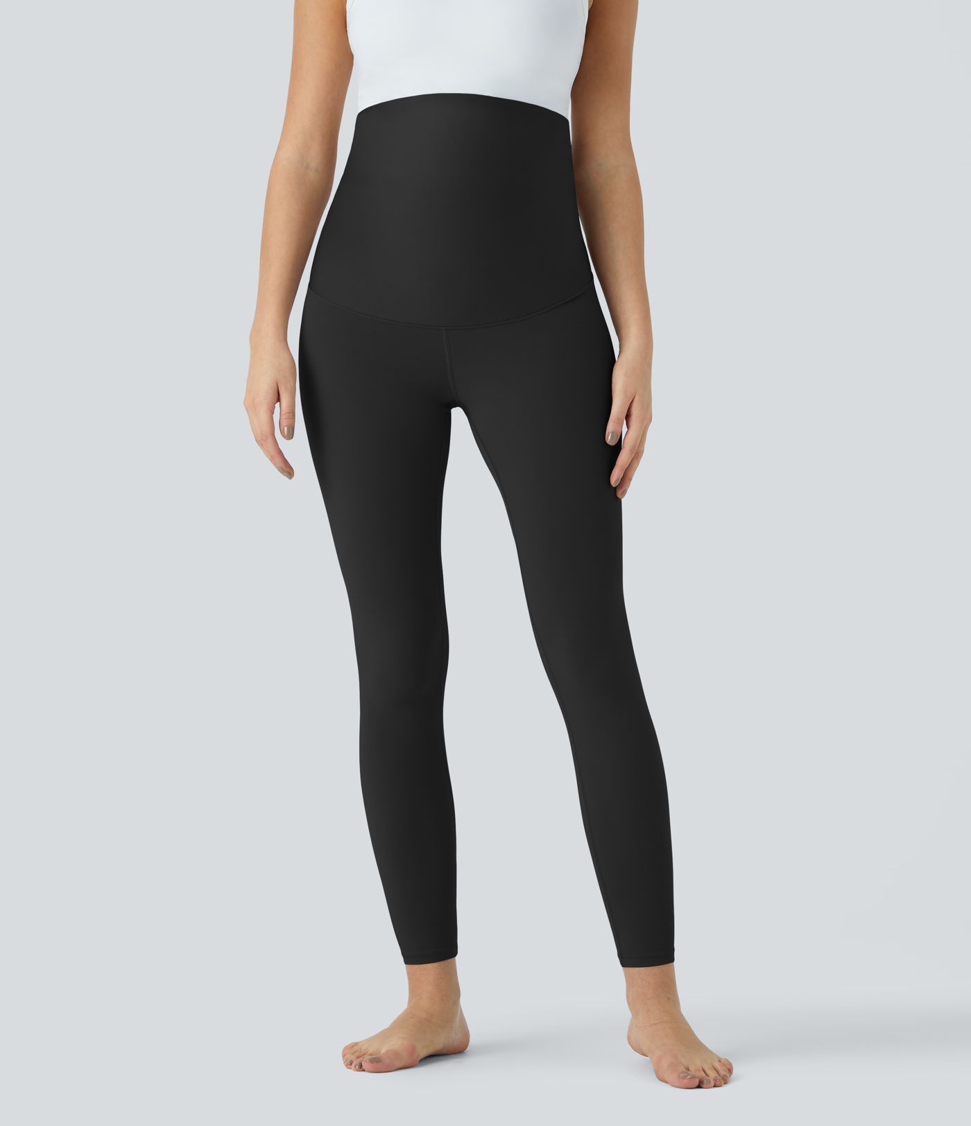 SoftlyZero™ Super High Waisted Maternity Yoga 7/8 Leggings-UPF50+