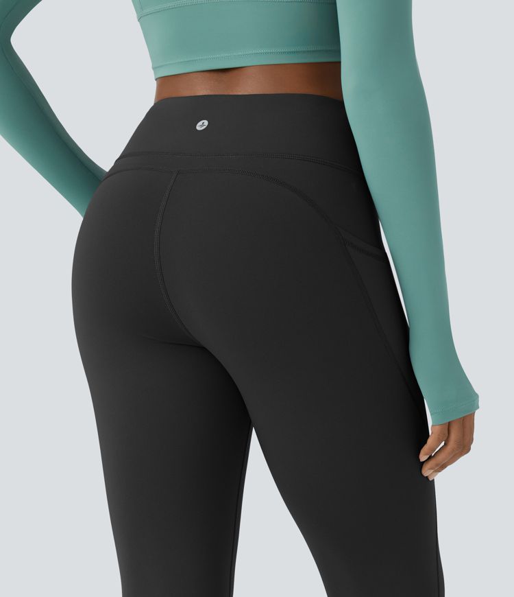 High-waisted thermal yoga leggings with side pockets