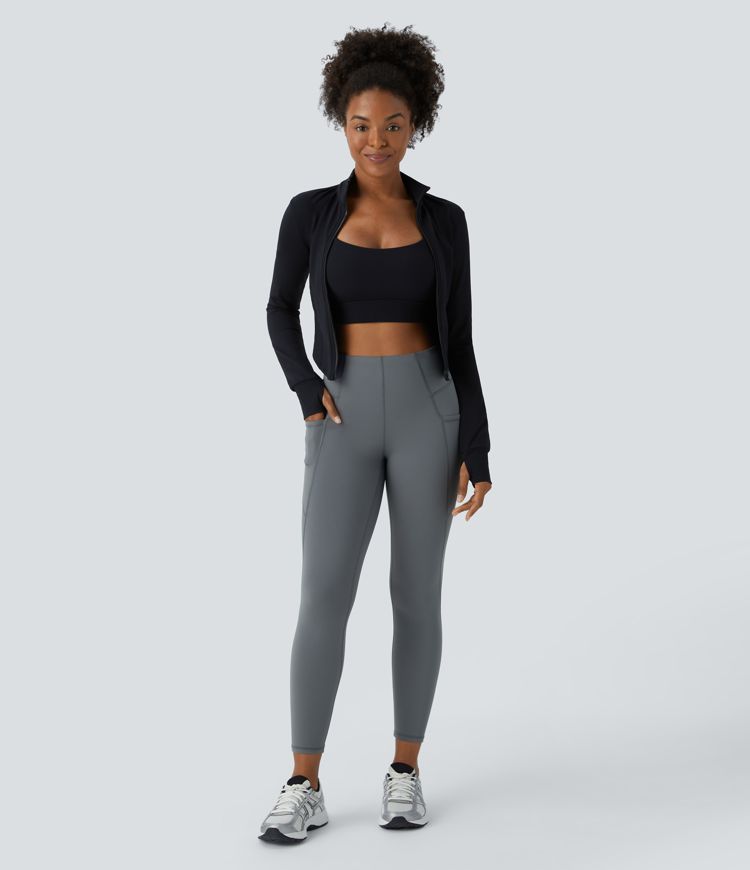 High Waist Side Pocket Thermal Yoga Leggings