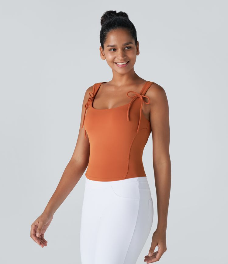Softlyzero™ Tie Front Yoga Tank Top-UPF50+