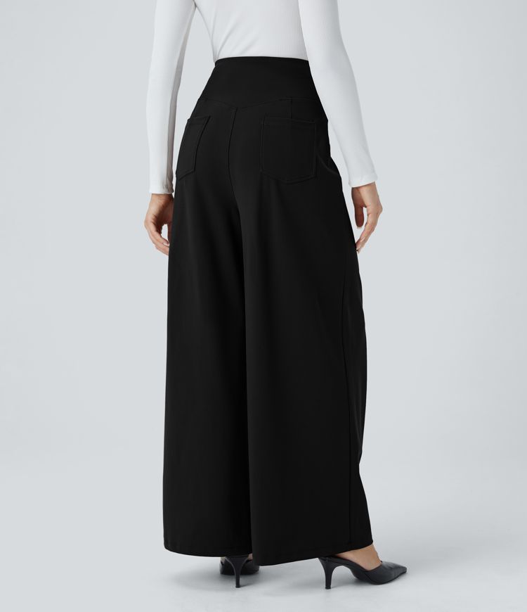 Halara Flex™ Super High Waisted Tummy Control Pockets Wide Leg Work Pants