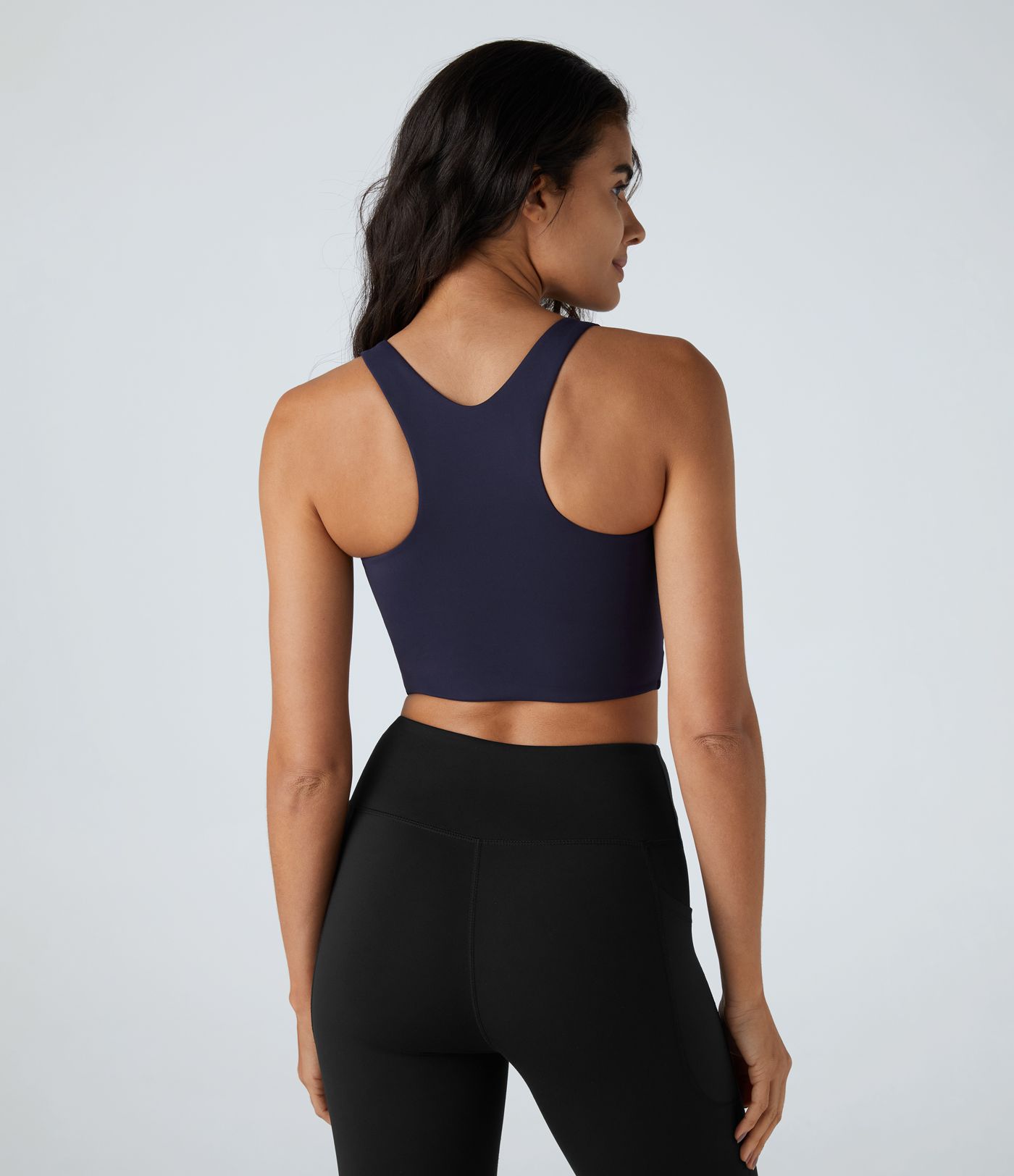 SpeedWave™ Zipper Racerback Quick Dry Cropped Workout Tank Top