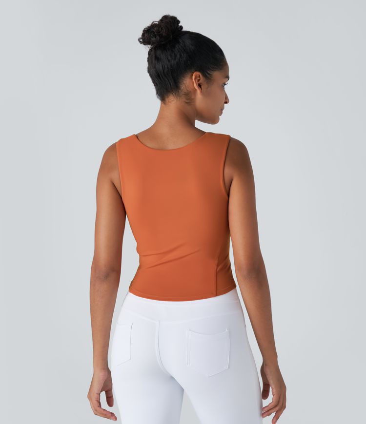 Softlyzero™ Tie Front Yoga Tank Top-UPF50+