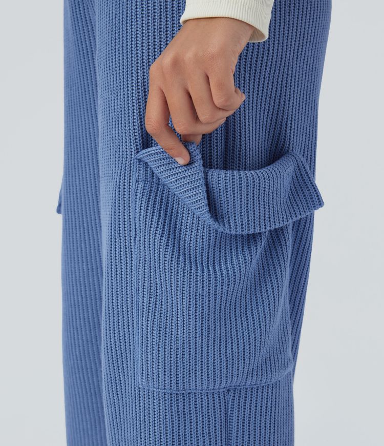 Pantalón tiro alto múltiple bolsillo cordón