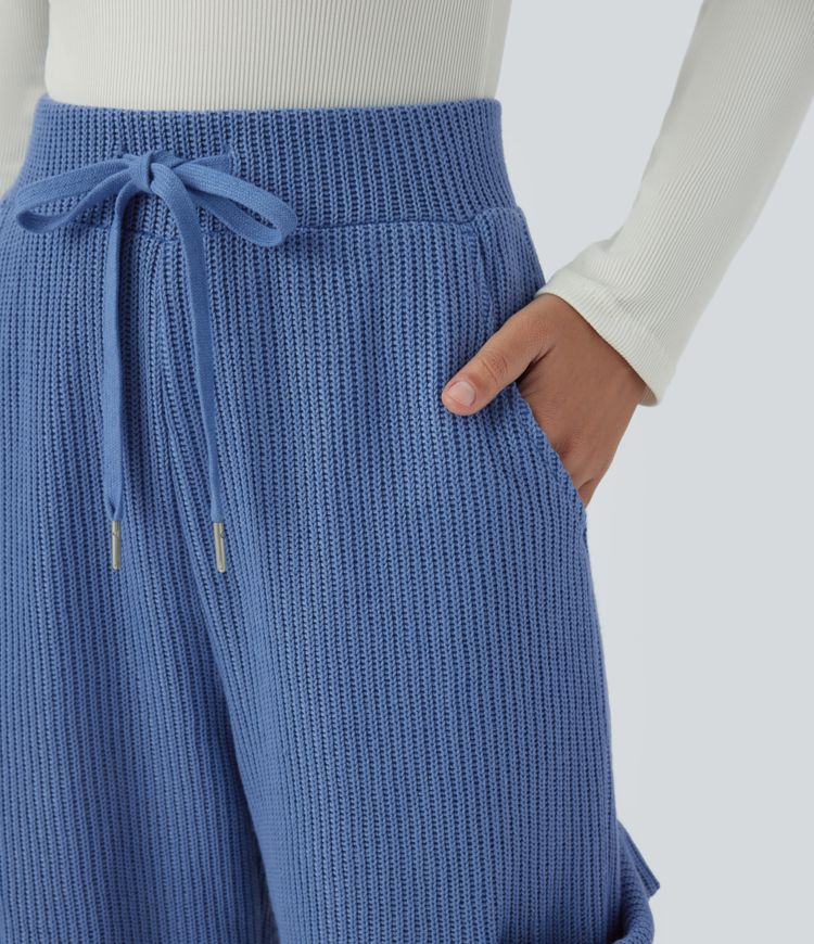 Pantalón tiro alto múltiple bolsillo cordón