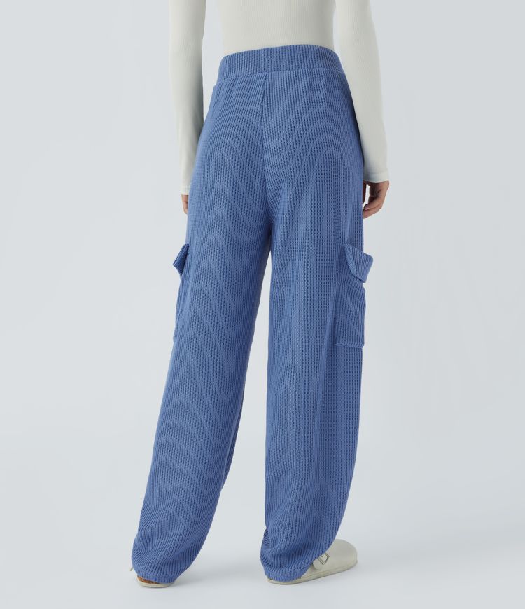 Pantalón tiro alto múltiple bolsillo cordón