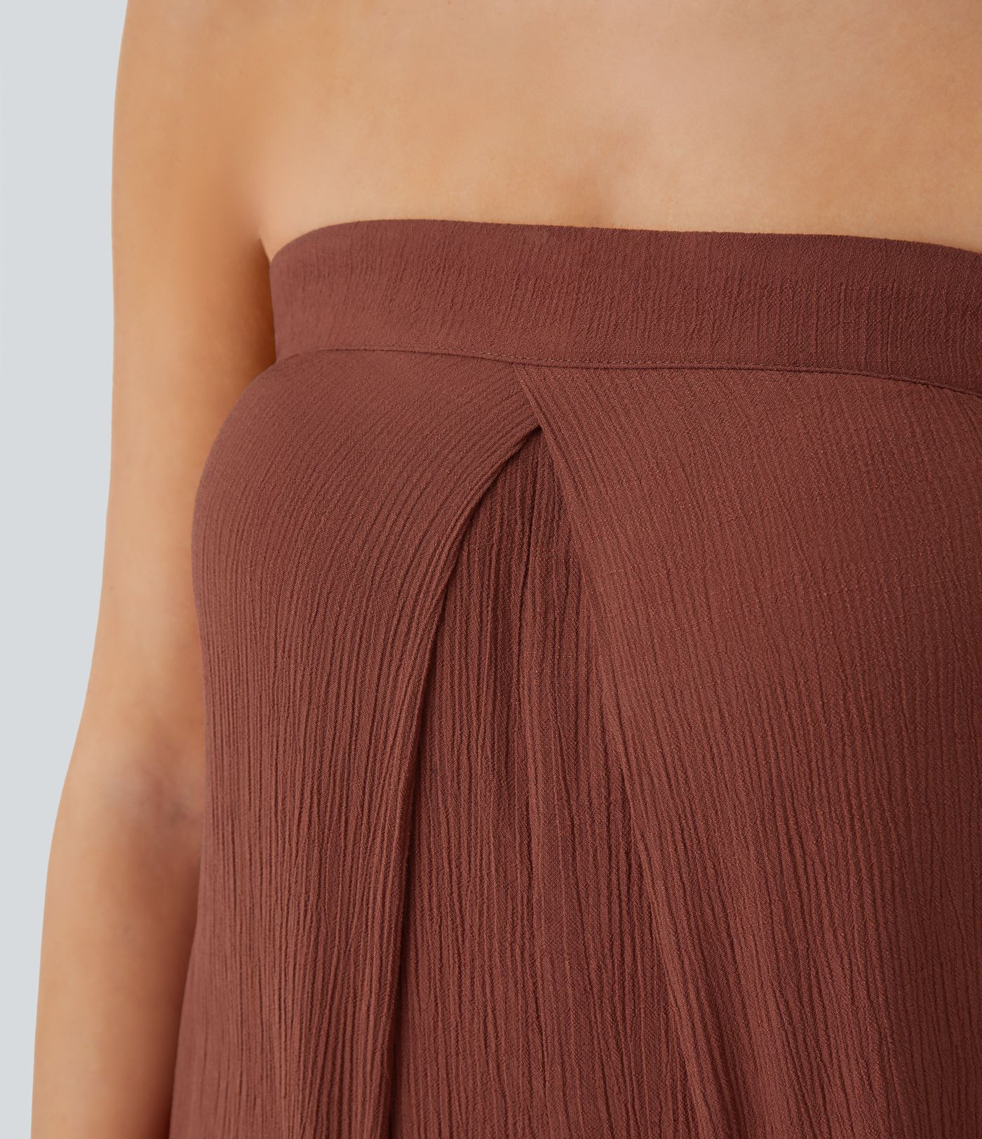 Tube Shirring Tie-back Wide Leg Resort Jumpsuit