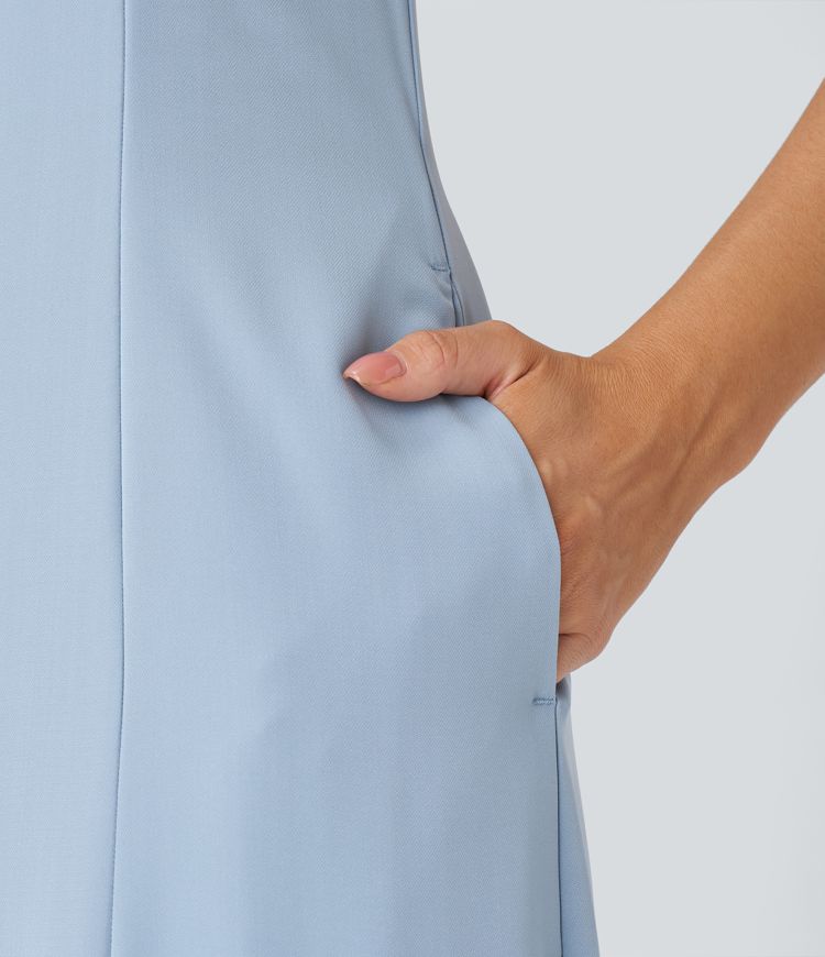 Lace Up Pocket Wide Leg Jumpsuit