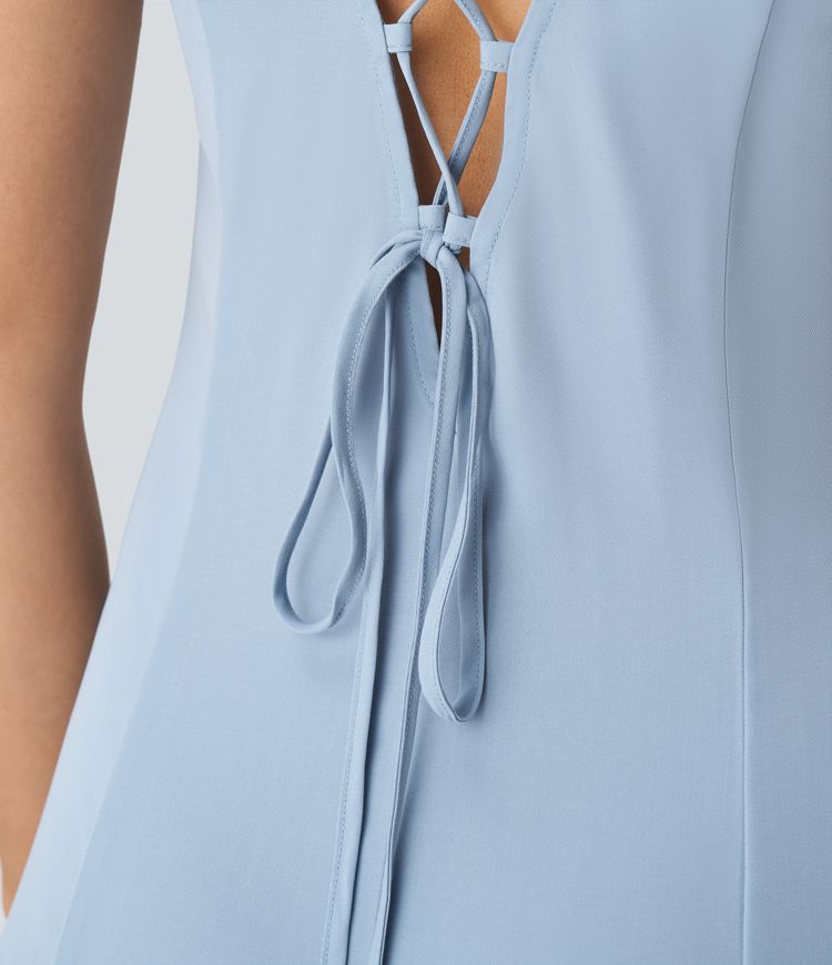 Lace Up Pocket Wide Leg Jumpsuit