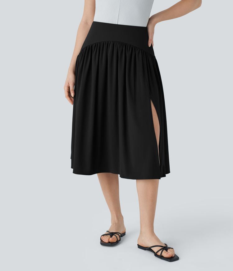 Breezeful™ High Waisted Flowy Quick Dry Midi Skirt