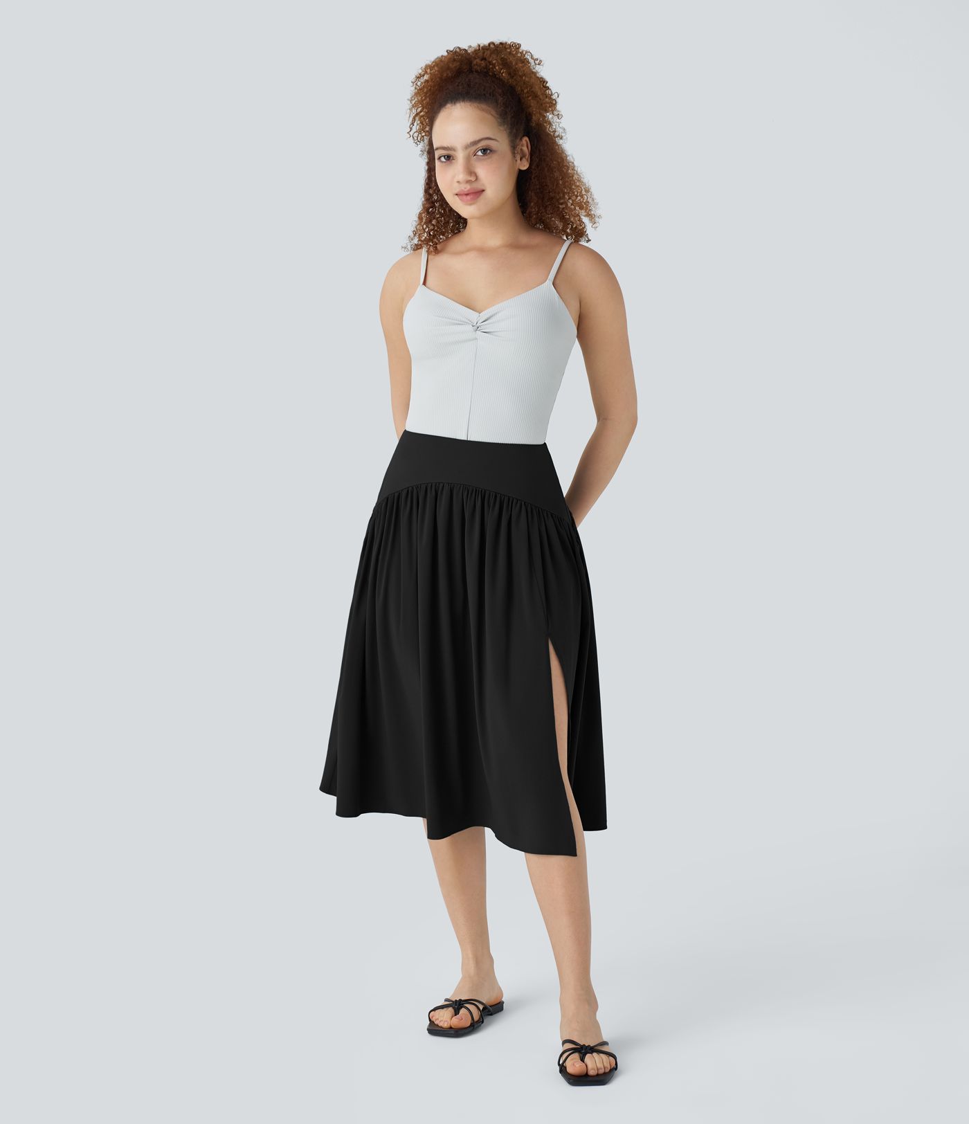 Breezeful™ High Waisted Flowy Quick Dry Midi Skirt